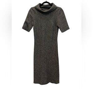 STRAWBERRY-FIELDS Grey Spacedye bodycon Short Sleeve Dress Size:F